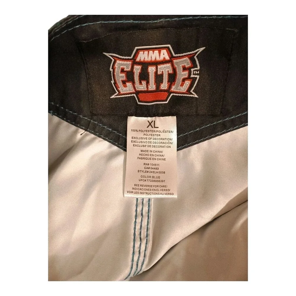 Elite MMA Men's XL Swim Trunks Blue Cobra Striking Muay Thai Boxing jiu-jitsu